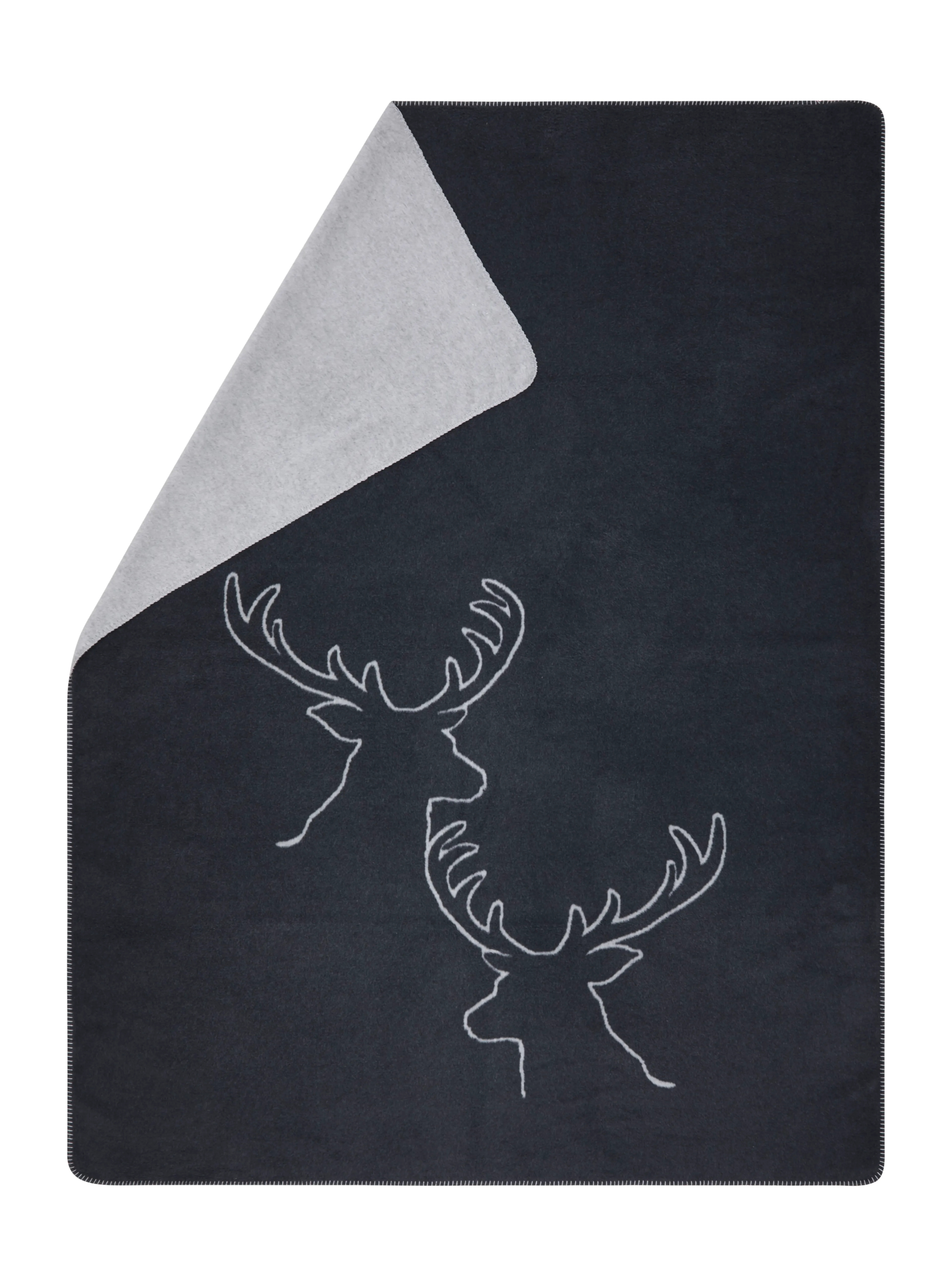 Kuscheldecke  Hirschköpfe 150 x 200 cm