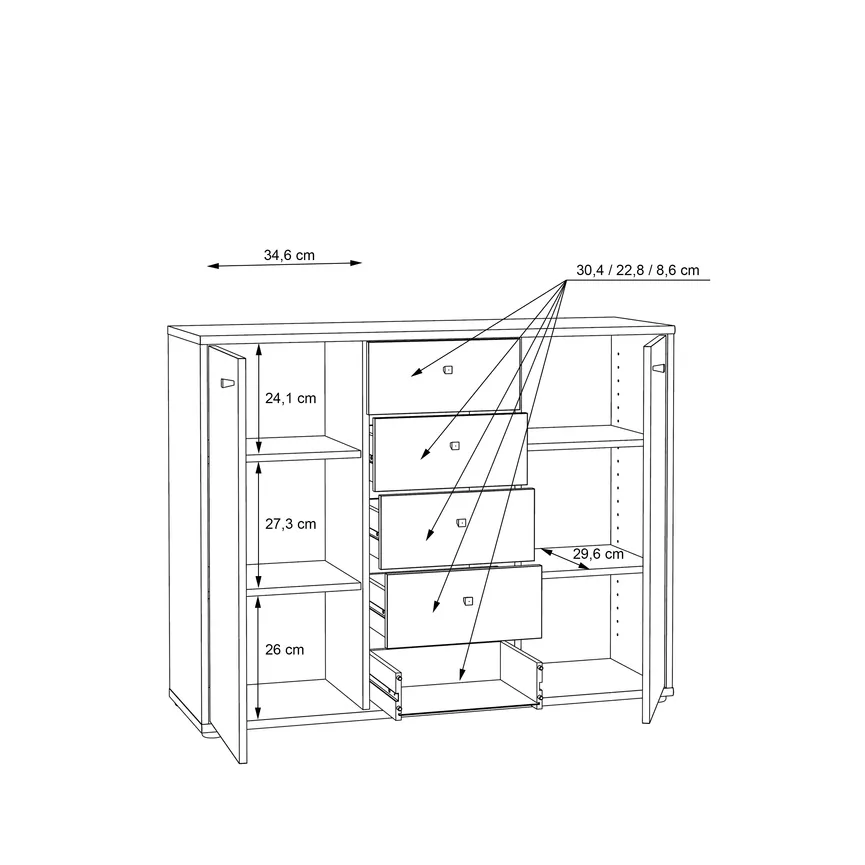 Kommode 2T/5S detail