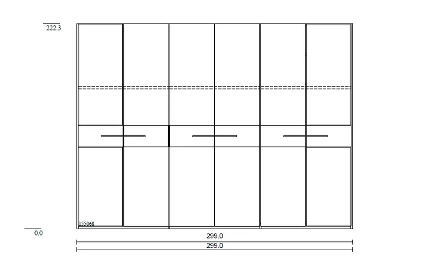 Kleiderschrank 6-trg. detail