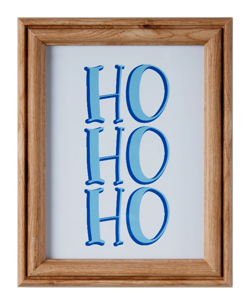 Druck gerahmt "HoHoHo" blau hauptaufnahme