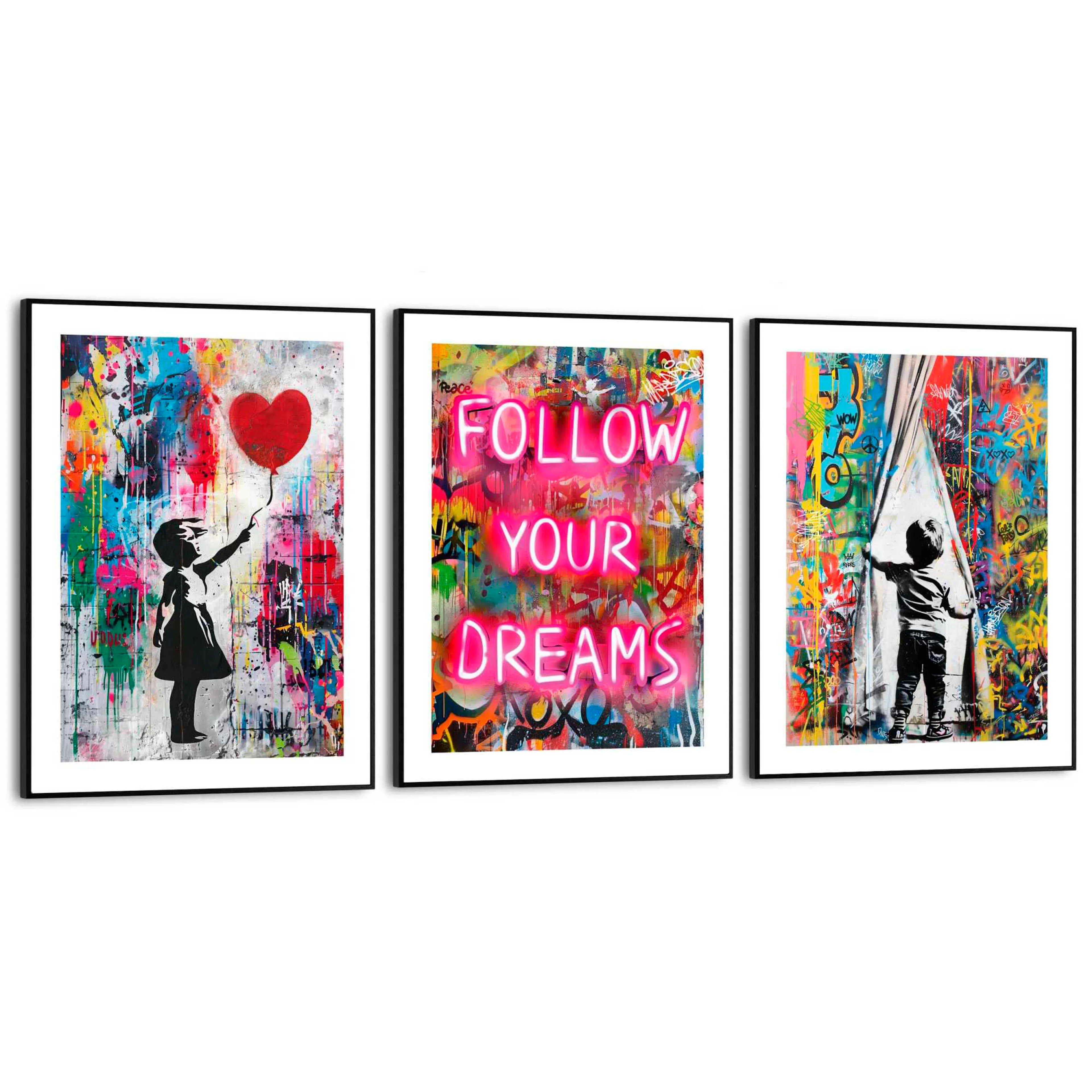 Wandbild Streetart Colourful 3tlg.
