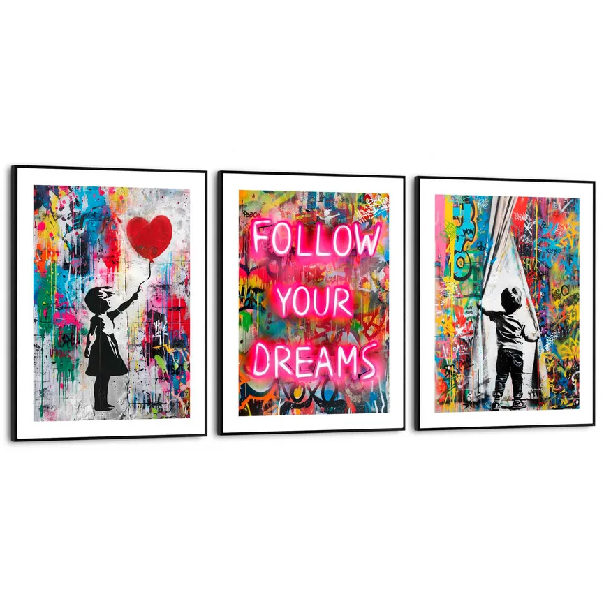 Bild gerahmt  3er-Set hauptaufnahme