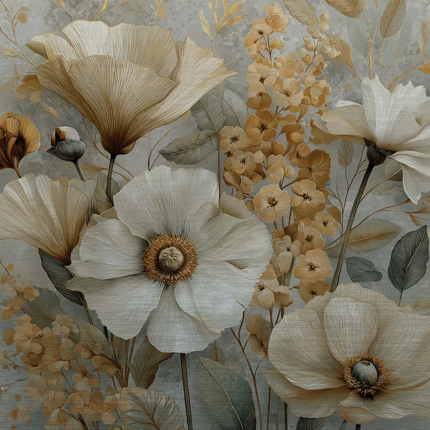 Metallbild "Elegant Flowers I" hauptaufnahme