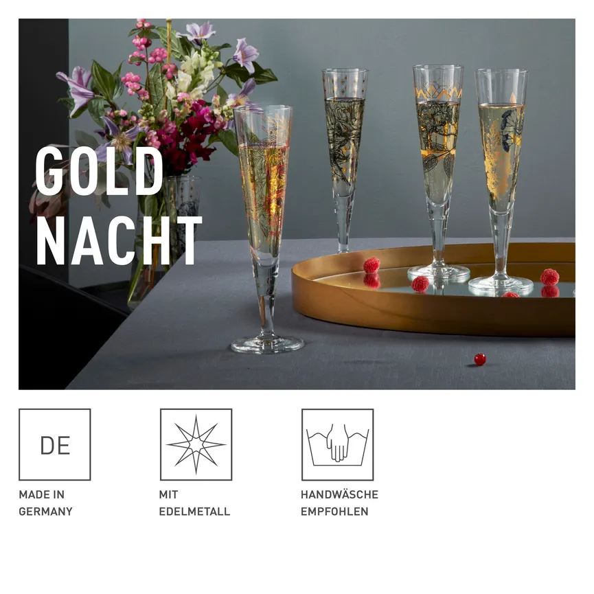 Champagnerglas "Goldnacht" detail