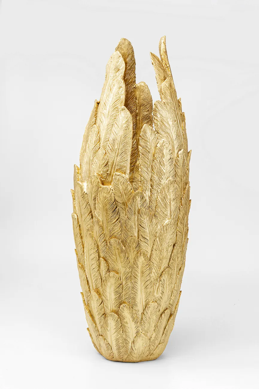 Vase "Feathers" M gold detail