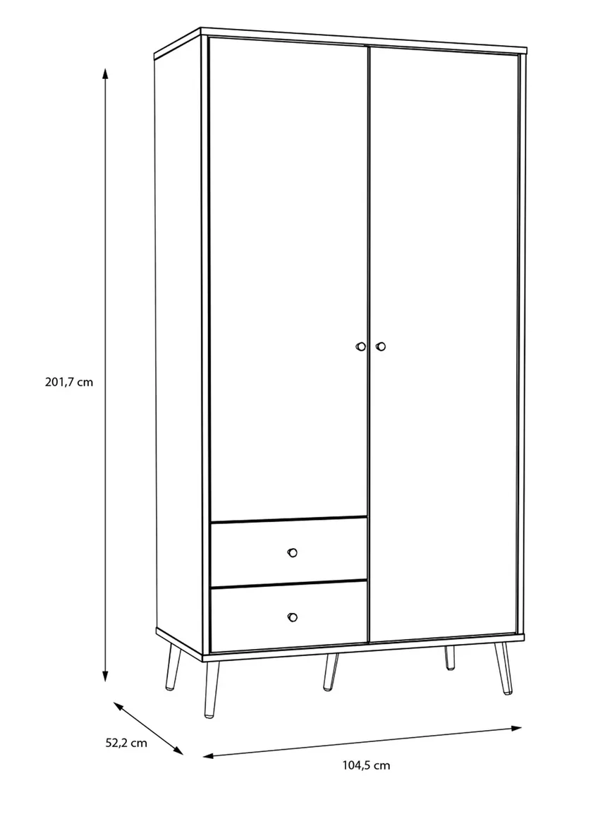 Kleiderschrank 2-trg. detail