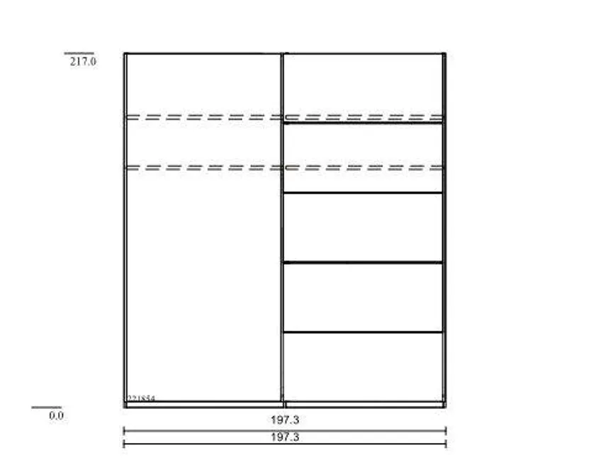 Schwebetürenschrank 2-trg. detail