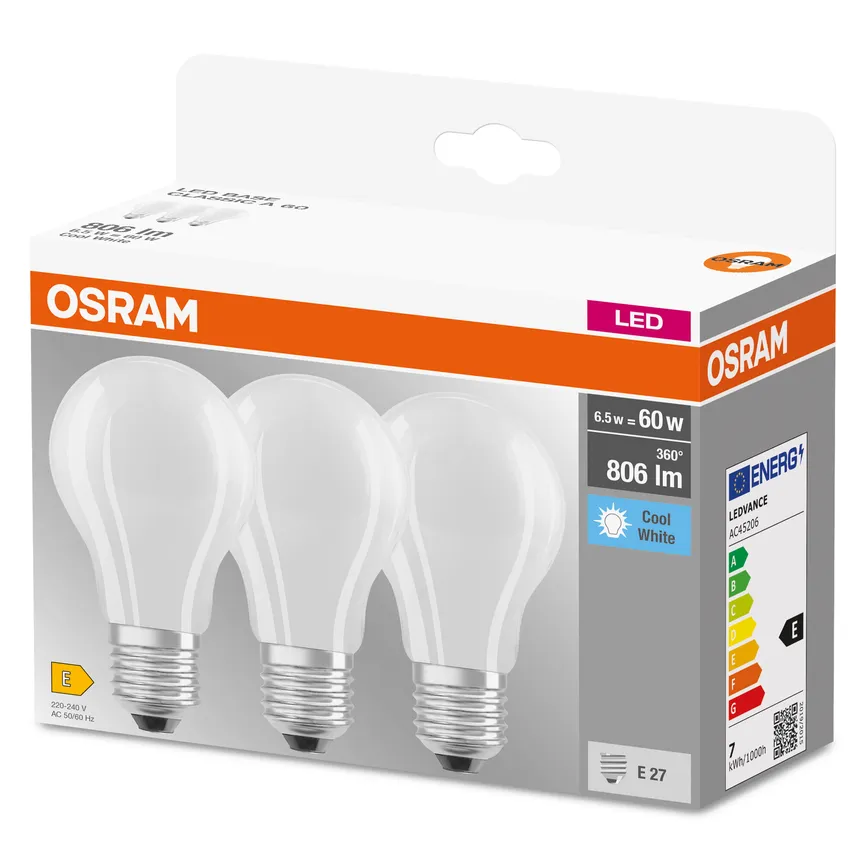 E27/6,5W LED Birne 3er Pack detail