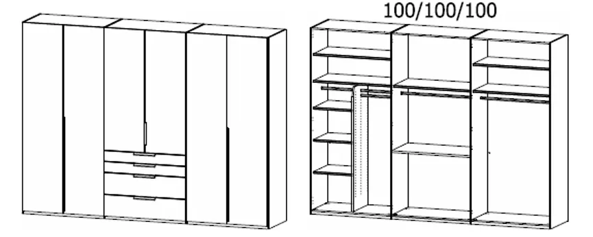 Drehtürenschrank mit Zubehör detail