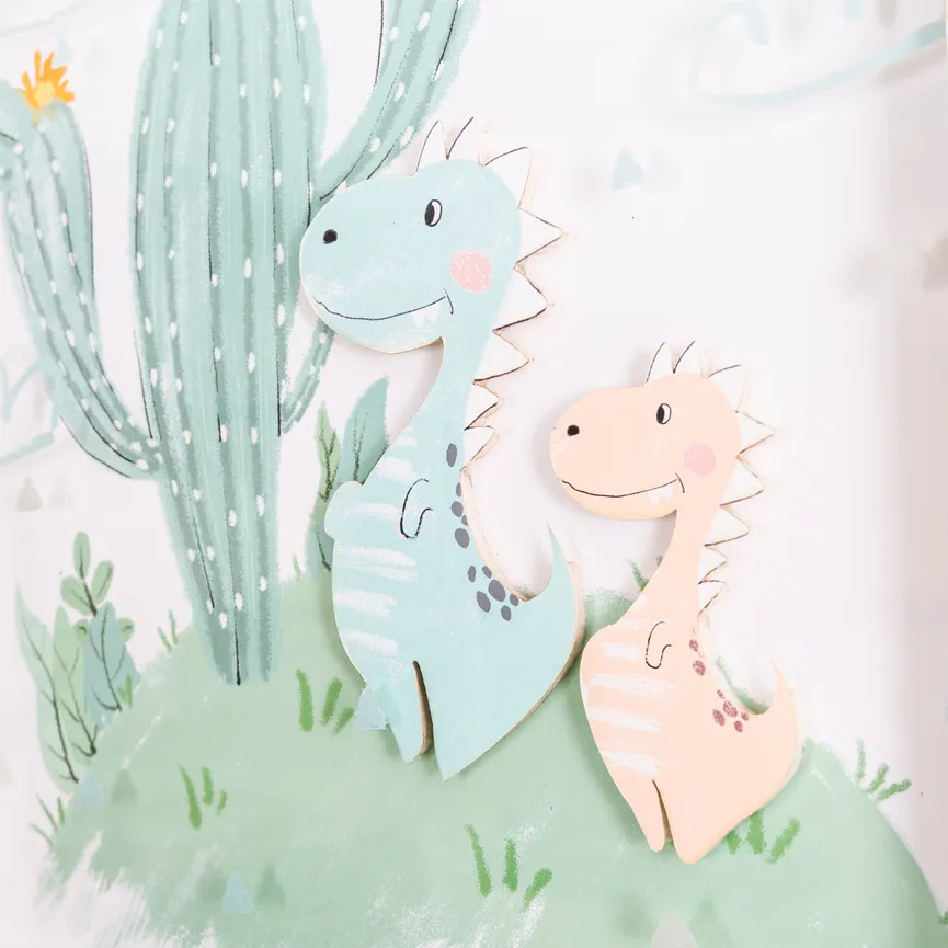 Kunstdruck "Kaktus mit Dinos" detail