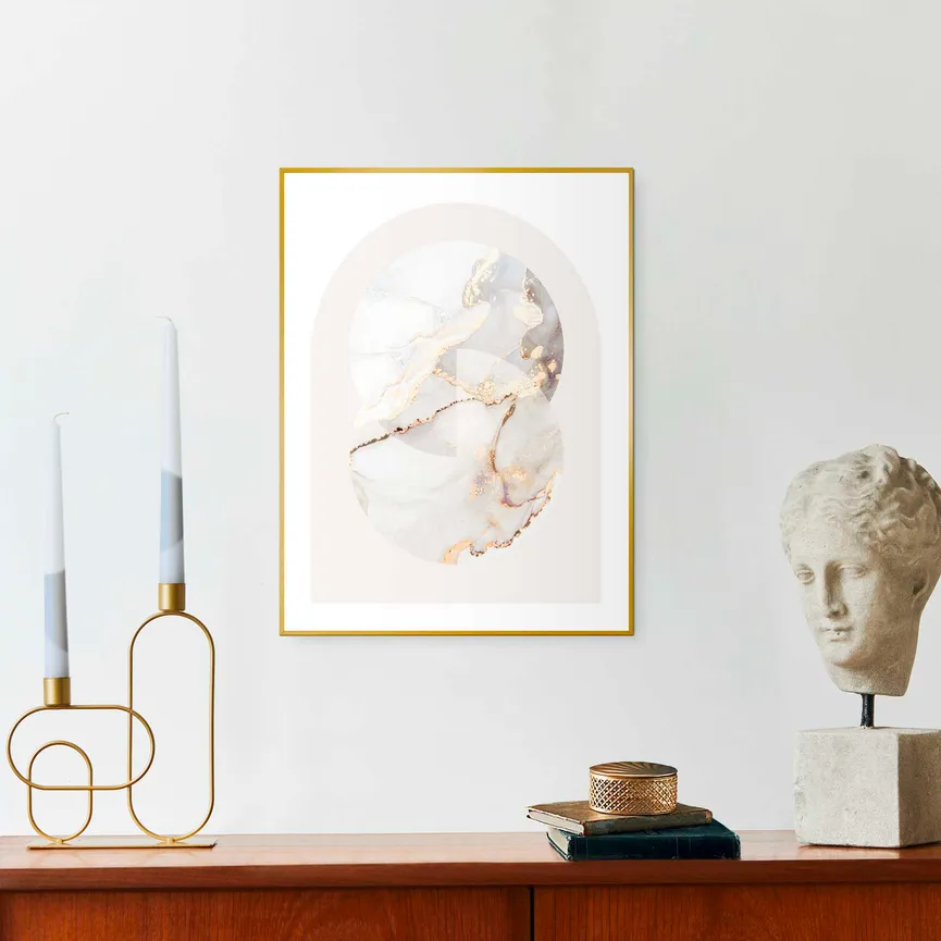 Bild gerahmt "Glamour Marble" milieu