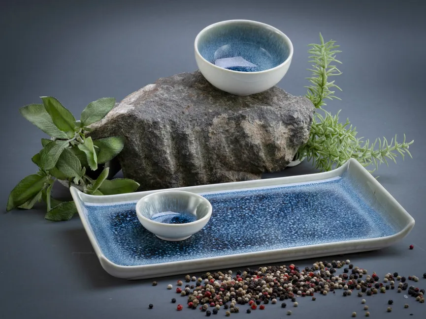 Platte "Caldera" eisblau milieu