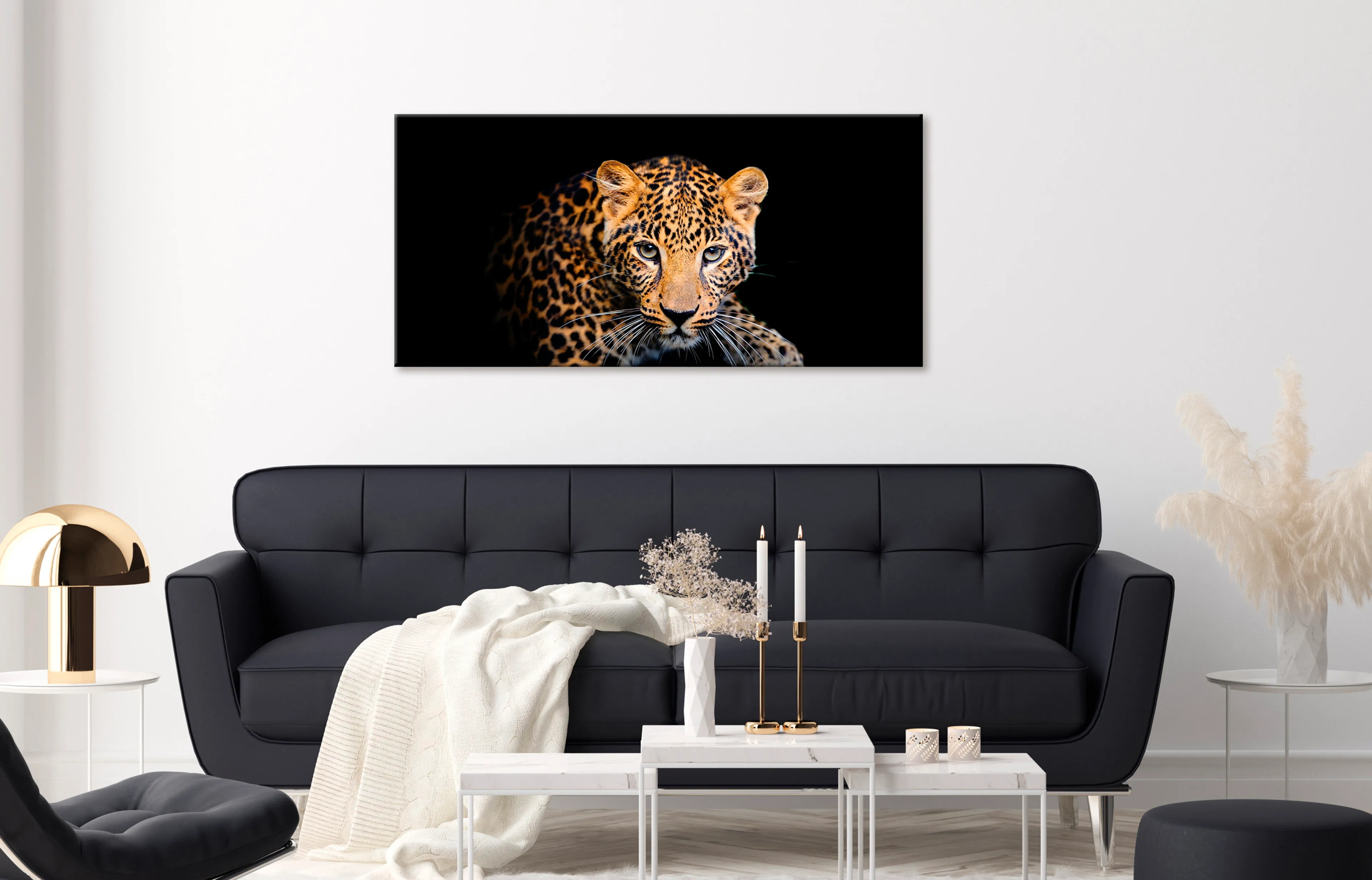 Wandbild 55 x 115 cm Leopard IX