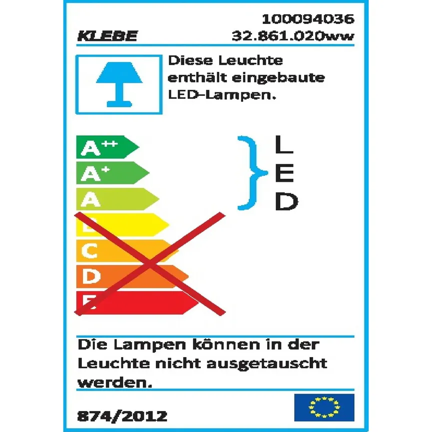 Paneel- Beleuchtung energielabel