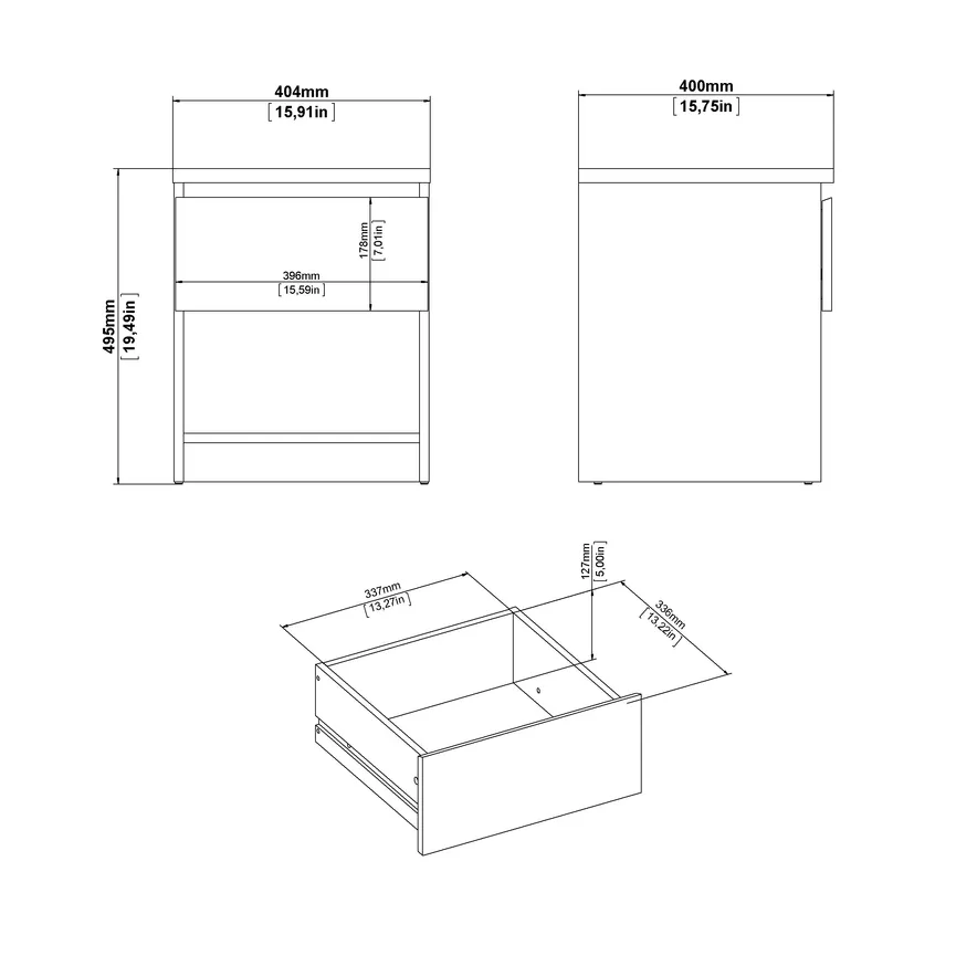 Nachtkommode 1S detail
