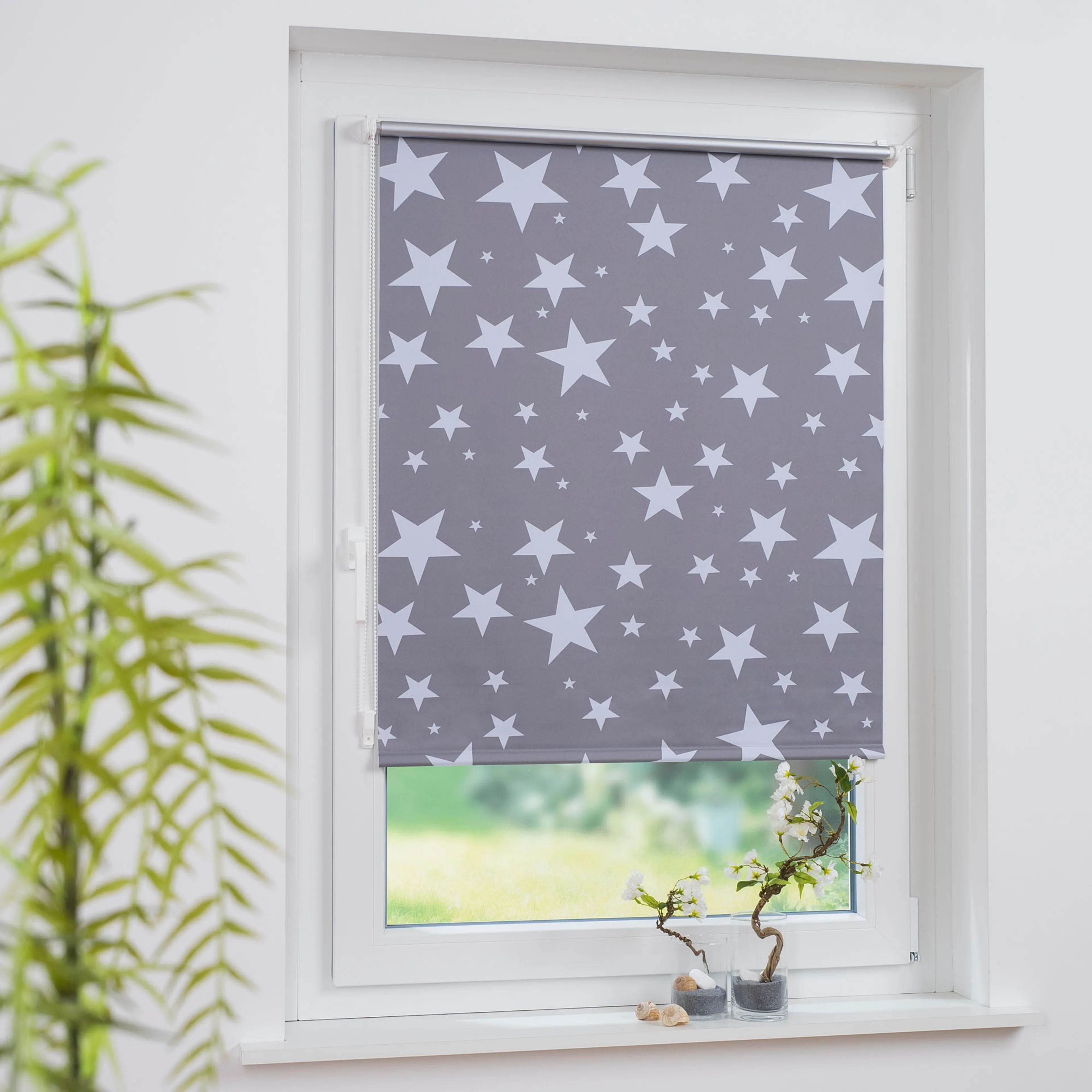 Klemmfix-Rollo Sterne 60 x 150 cm