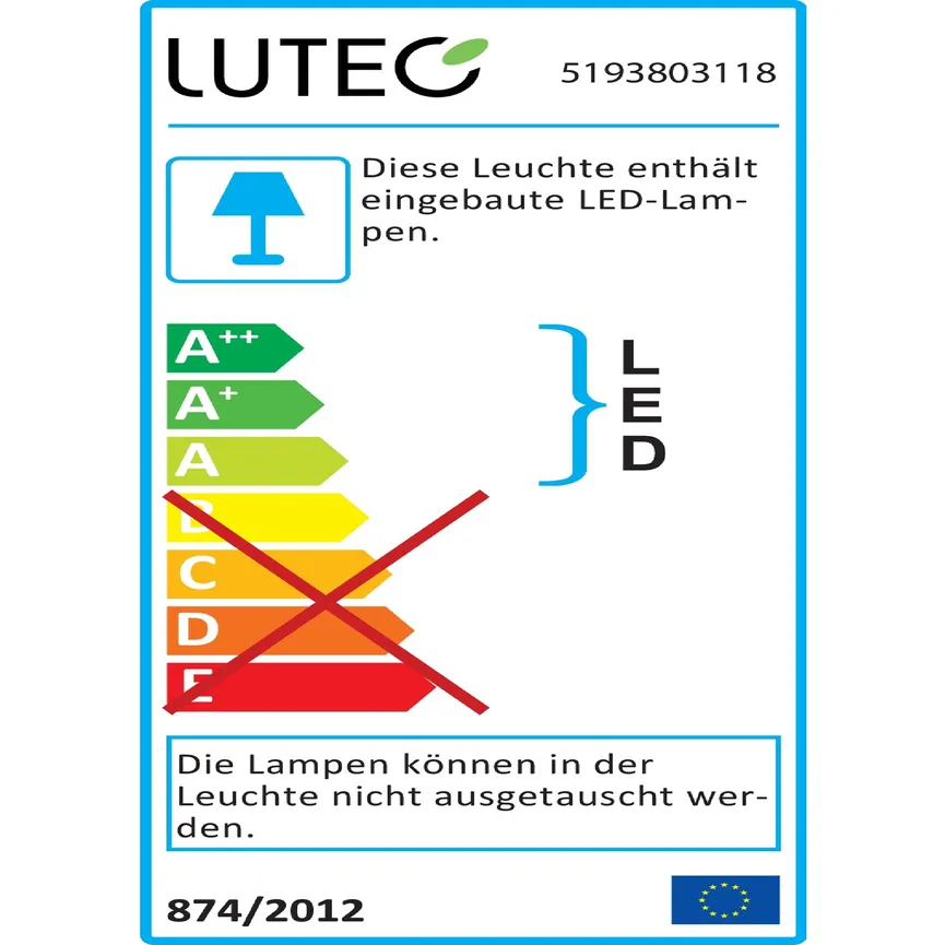 Außenwandleuchte "Cuba" energielabel