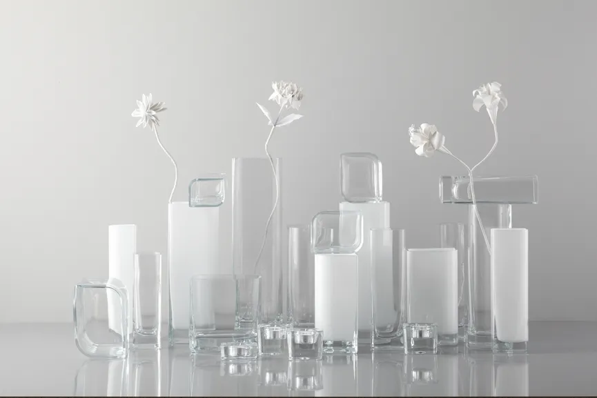 Vase "Lucca" M weiß milieu