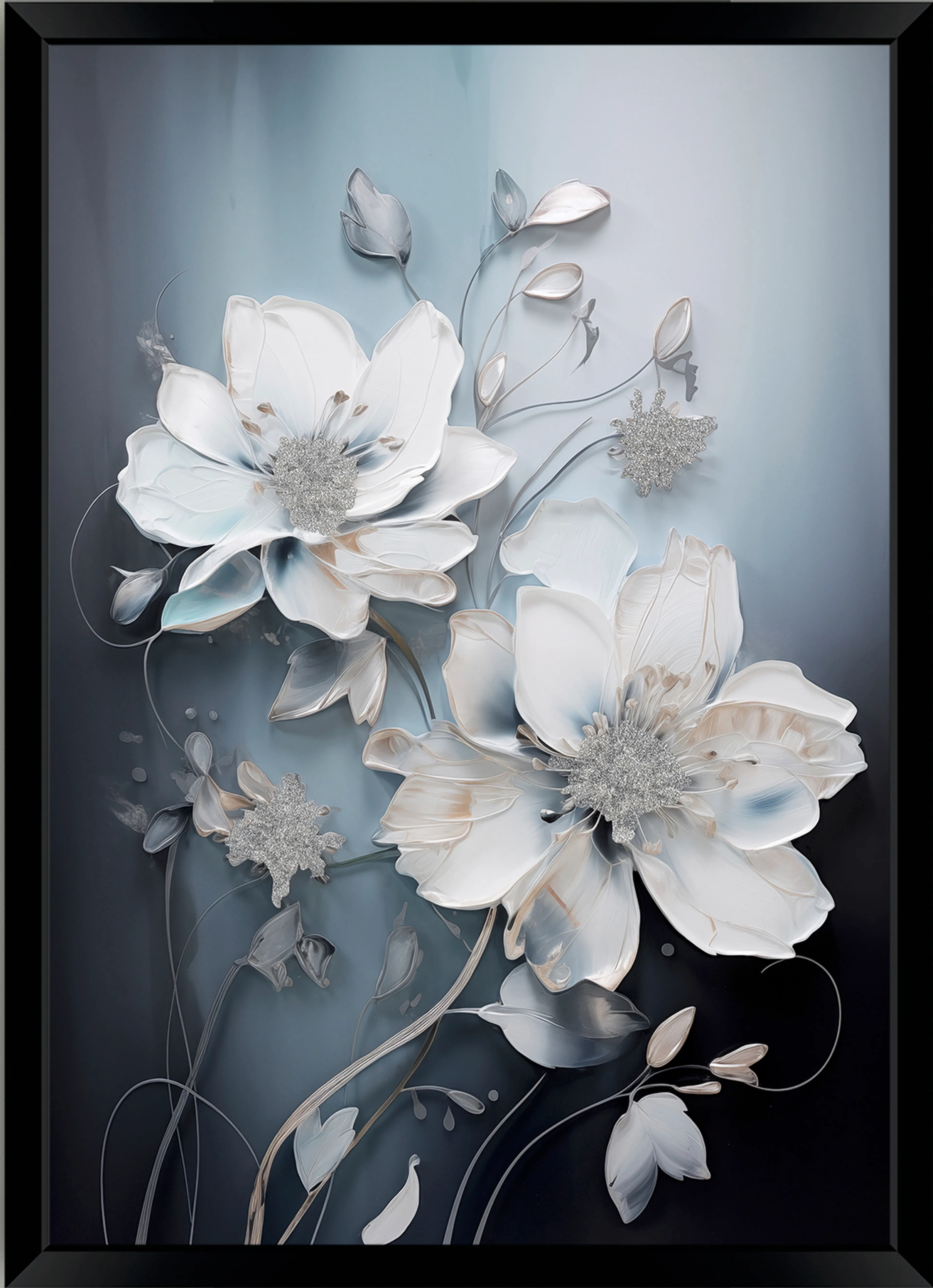 Wandbild 50 x 70 cm Crystal Flowers II
