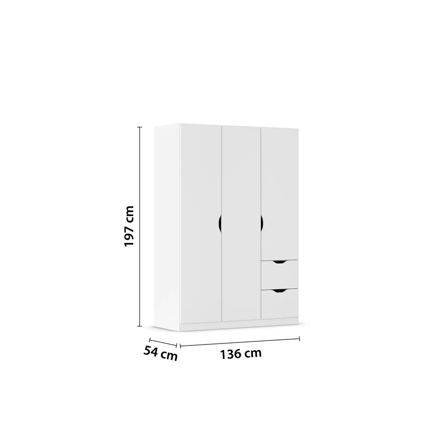 Drehtürenschrank 3-trg. detail