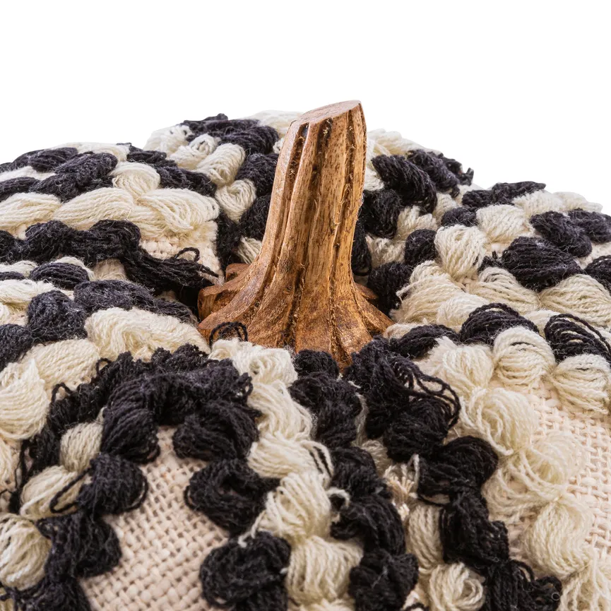 Deko Kürbis beige schwarz weiß detail