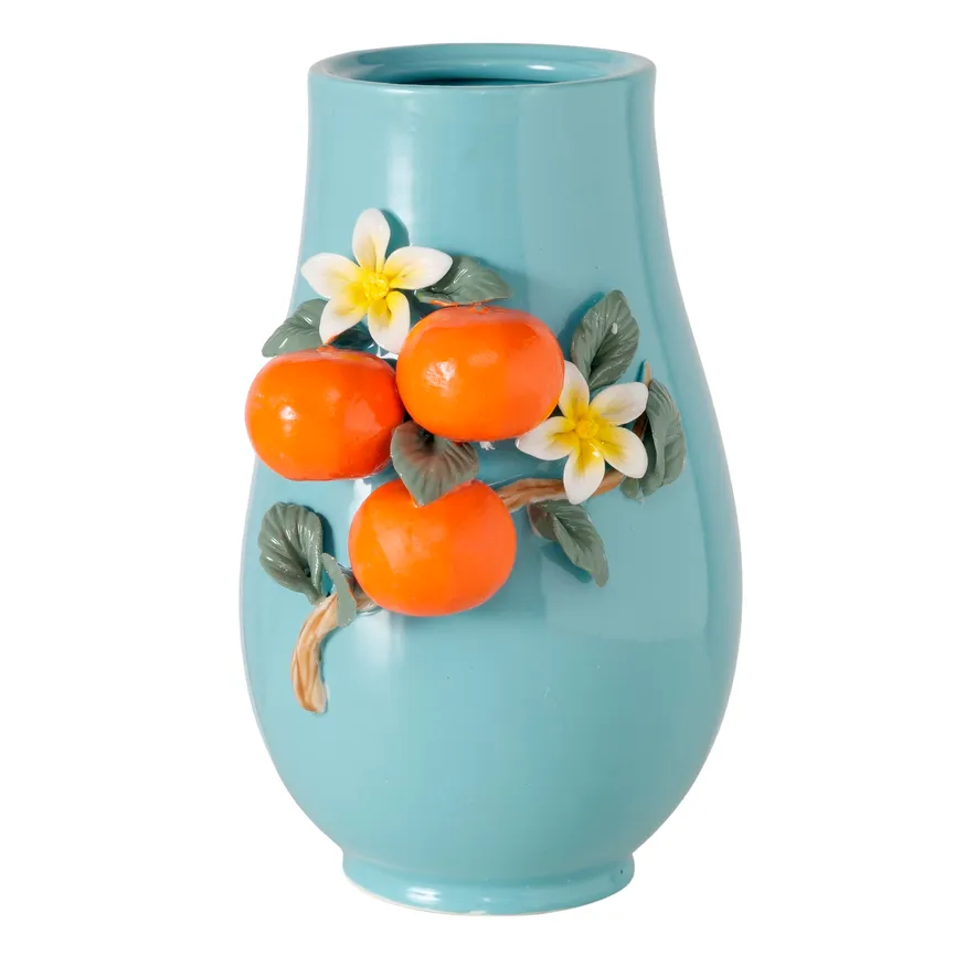 Vase "Orange" orange-türkis hauptaufnahme