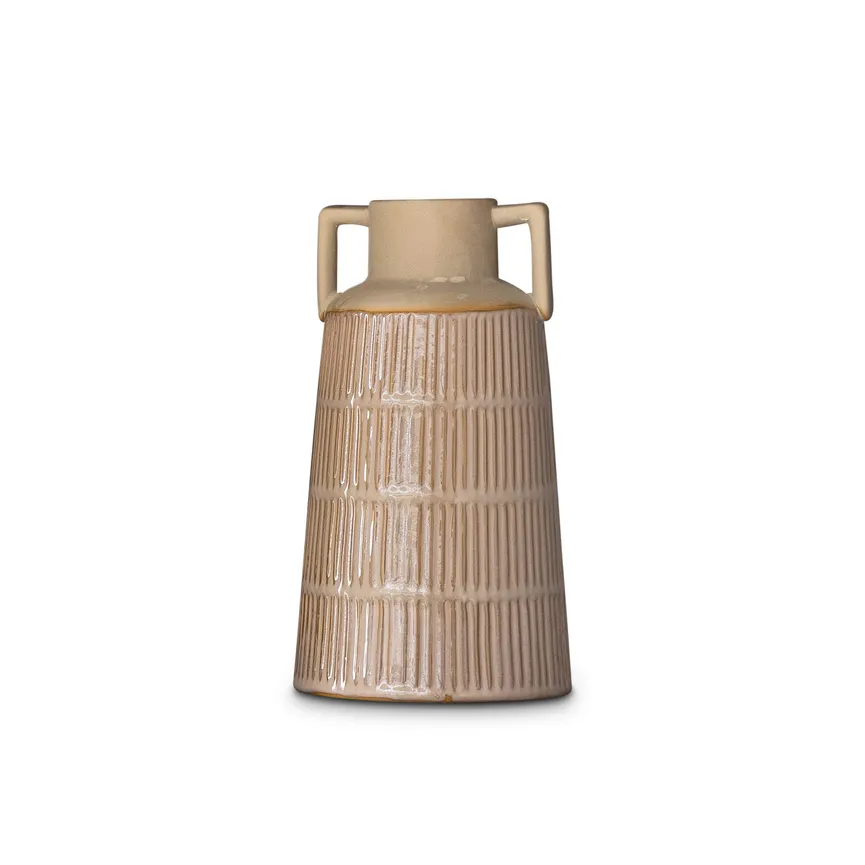 Vase "Henkel" beige-braun hauptaufnahme