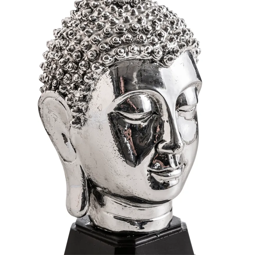 Figur "Buddhakopf" silber material_farbe