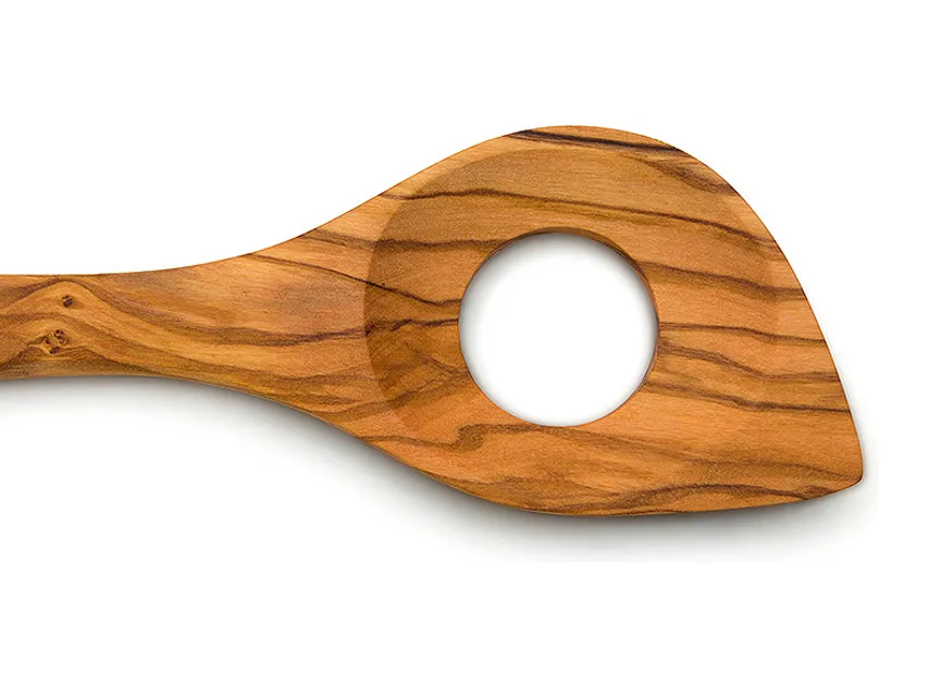 Kochlöffel m.Ecke u.Loch 30 cm detail