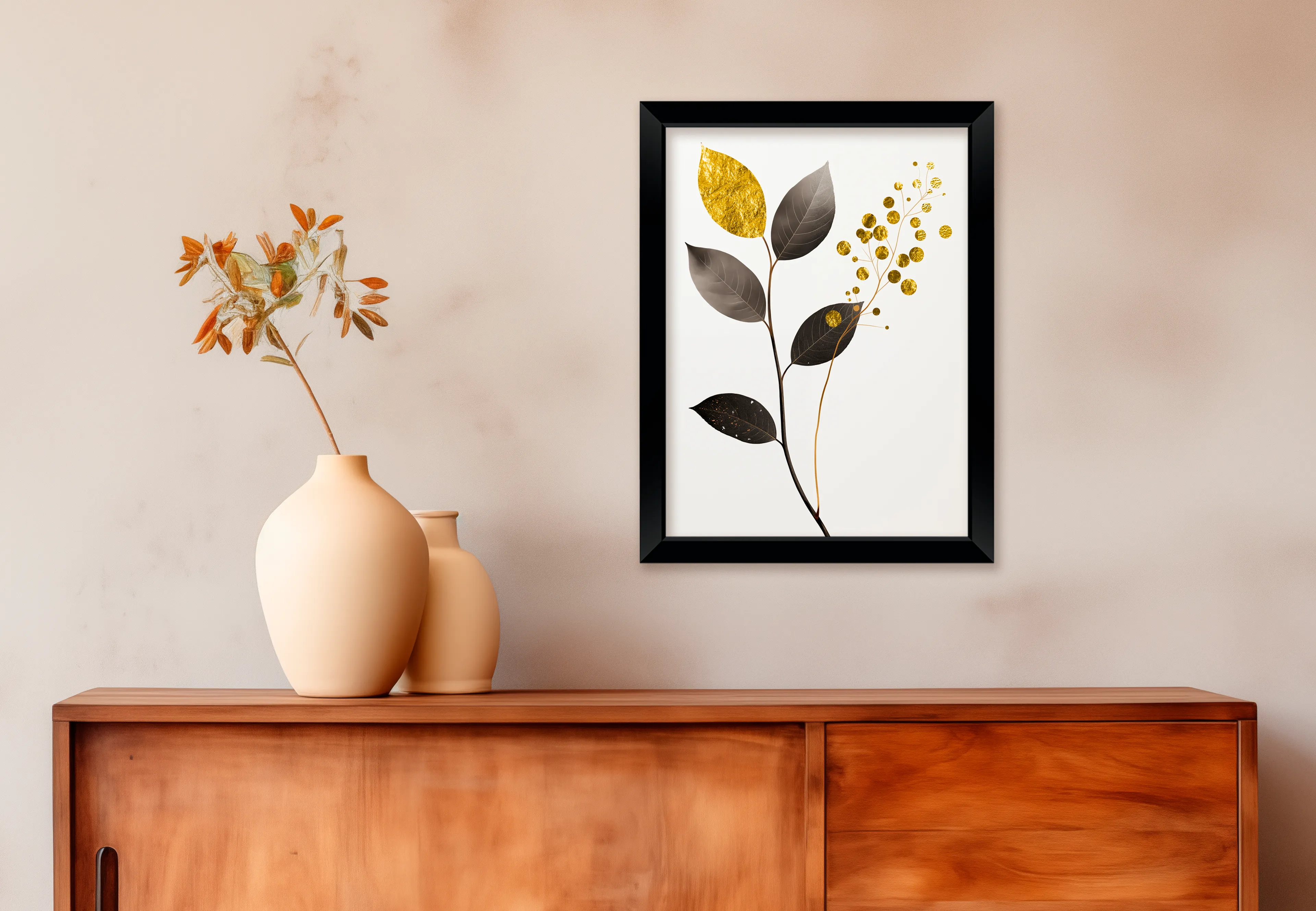 Wandbild 30 x 40 cm Golden Leaves IV
