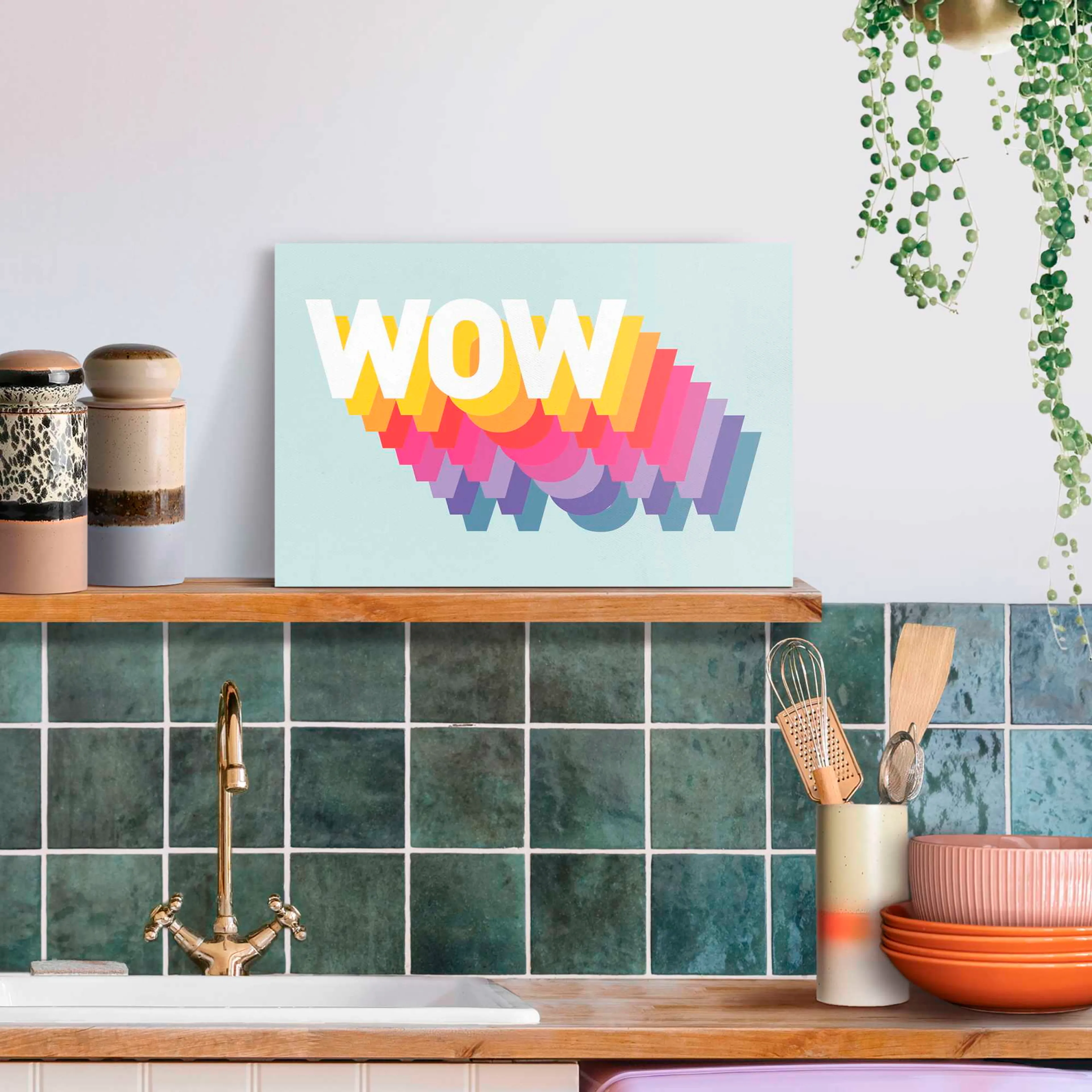 Wandbild 20 x 30 cm Wow