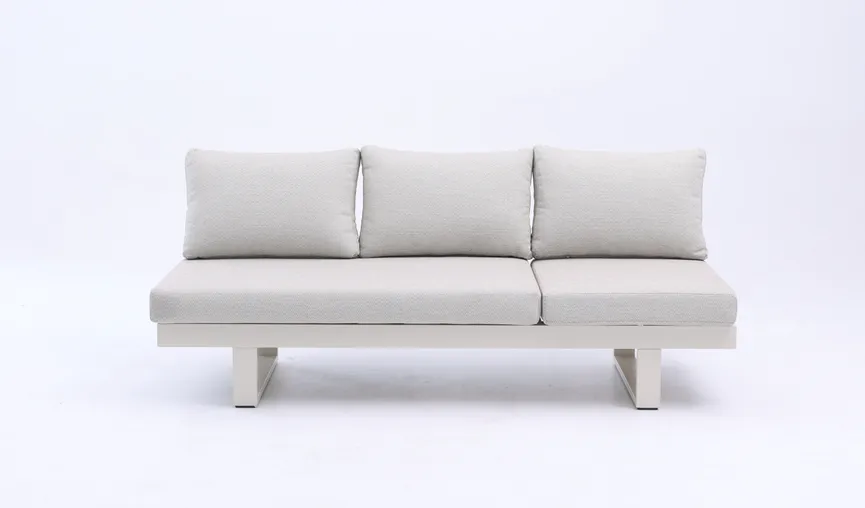 Sofaliege Creme Aluminium material_farbe