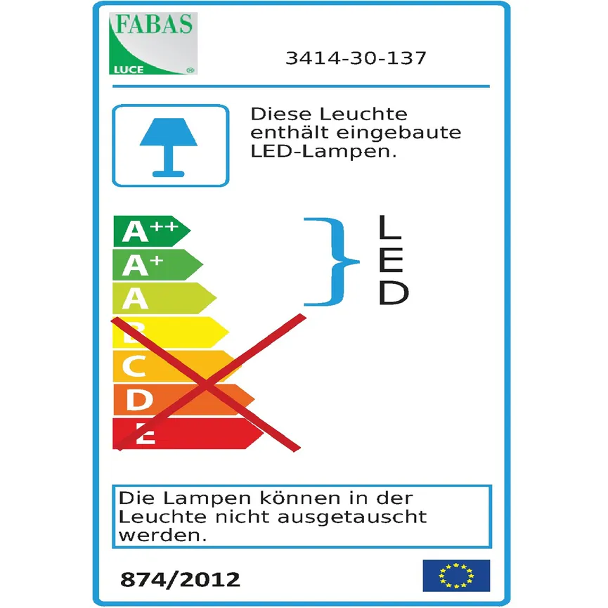 Tischleuchte "Adria" energielabel
