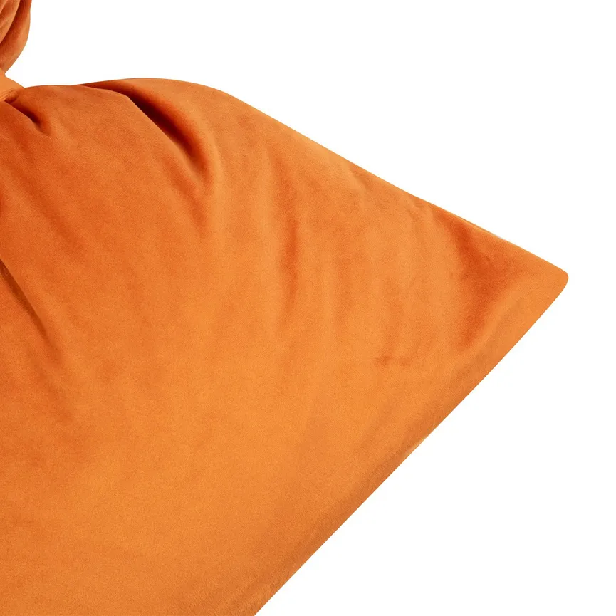 Kissen gefüllt Samt orange detail