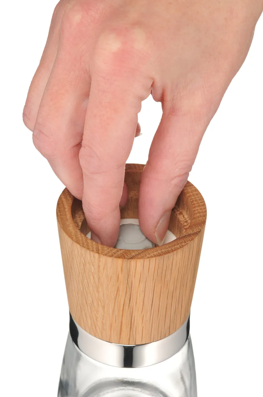 Salz-/Pfeffermühle Holz/Glas detail