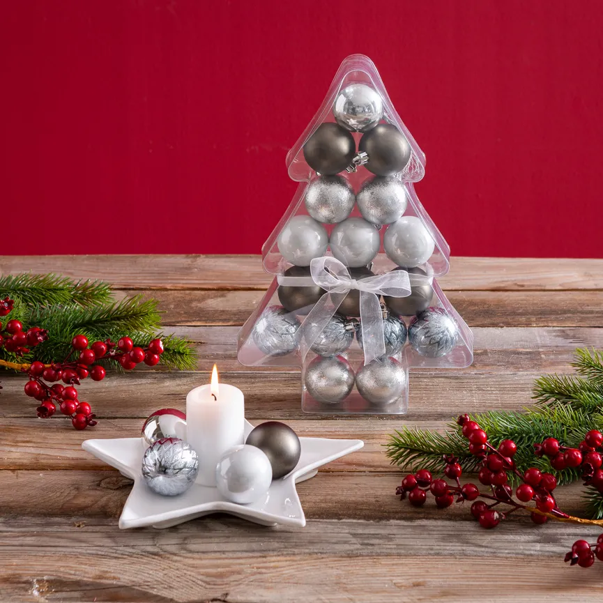 Christbaumkugeln 17-tlg. milieu