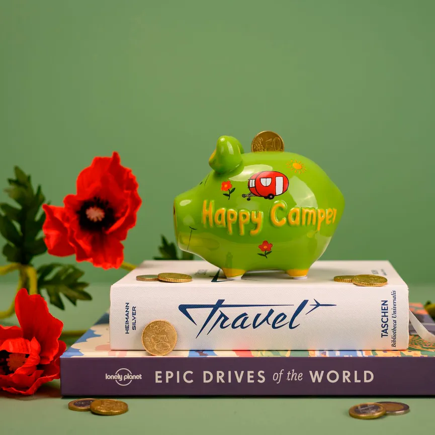 Sparschwein "Happy Camper" milieu