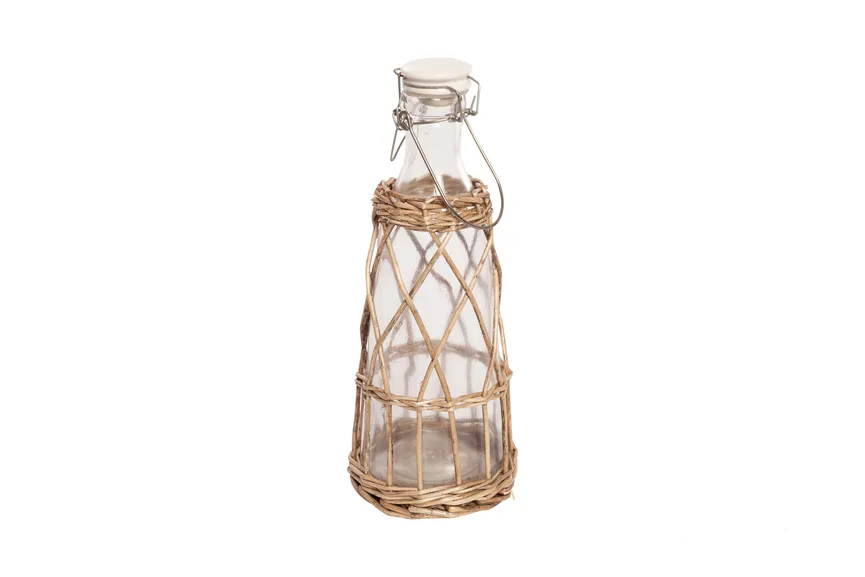 Flasche im Weidenkorb grau S hauptaufnahme