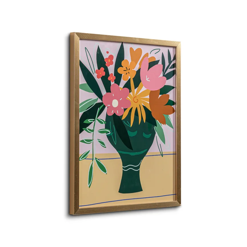 Bild gerahmt "Blumenvase" detail