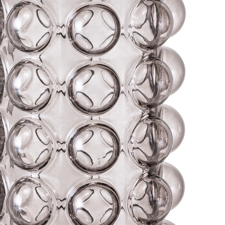 Vase "Blasen" transparent grau detail