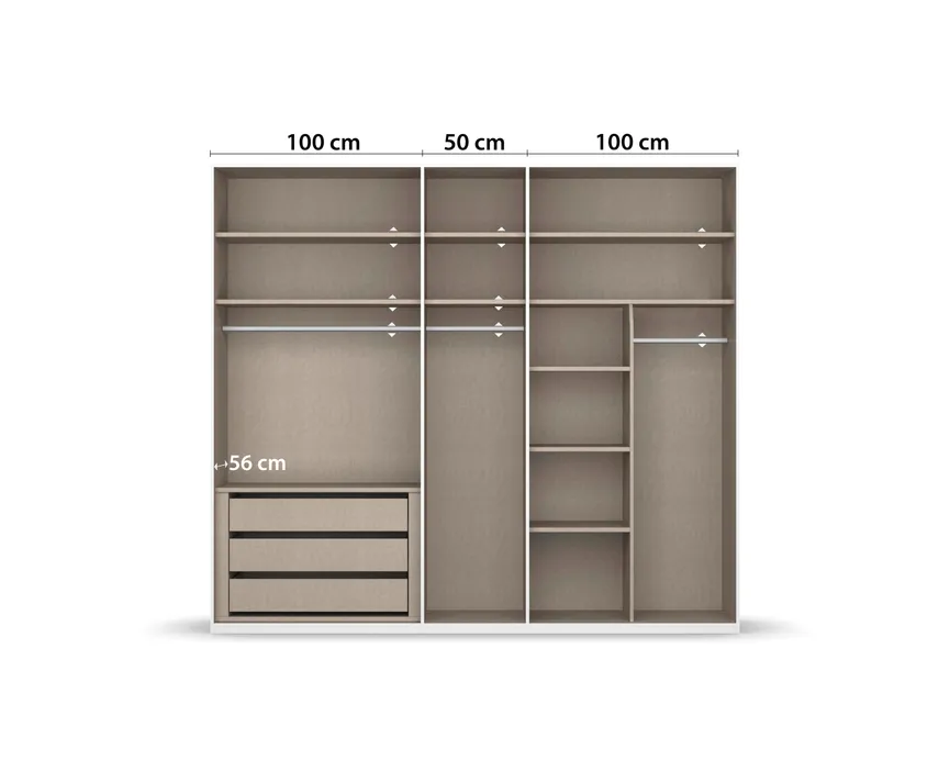 Drehtürenschrank 5-trg. detail