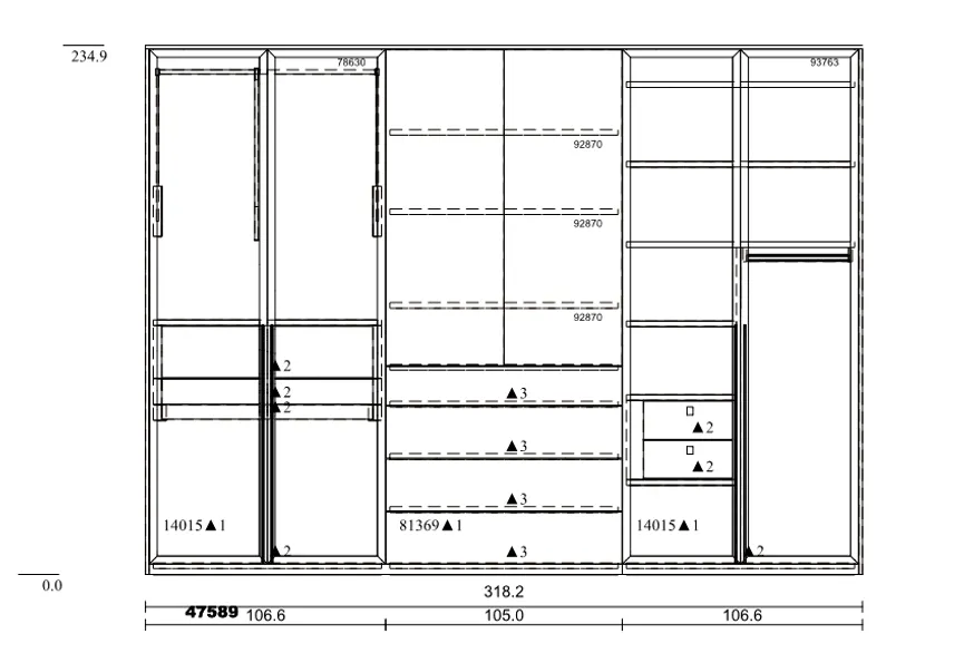 Drehtürenschrank detail
