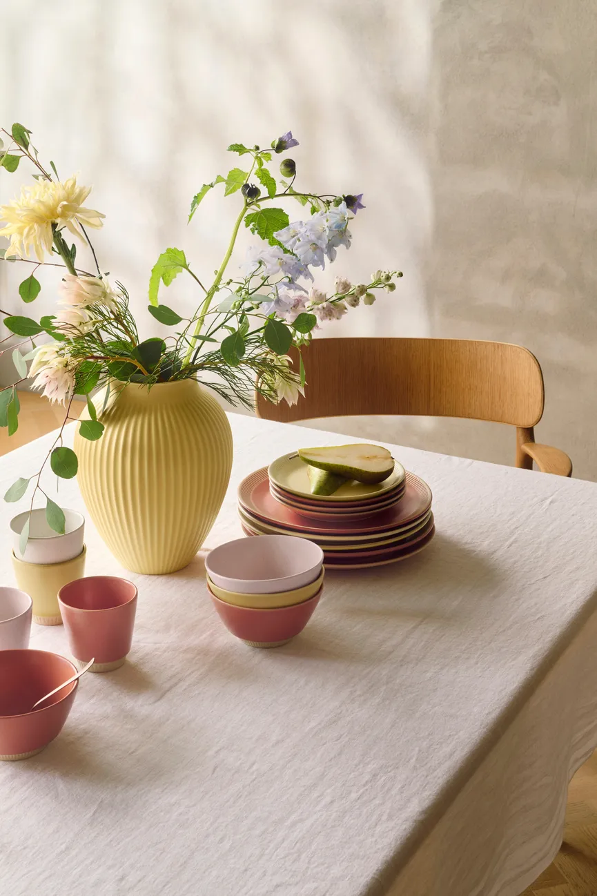 Vase "Knabstrup" L yellow milieu