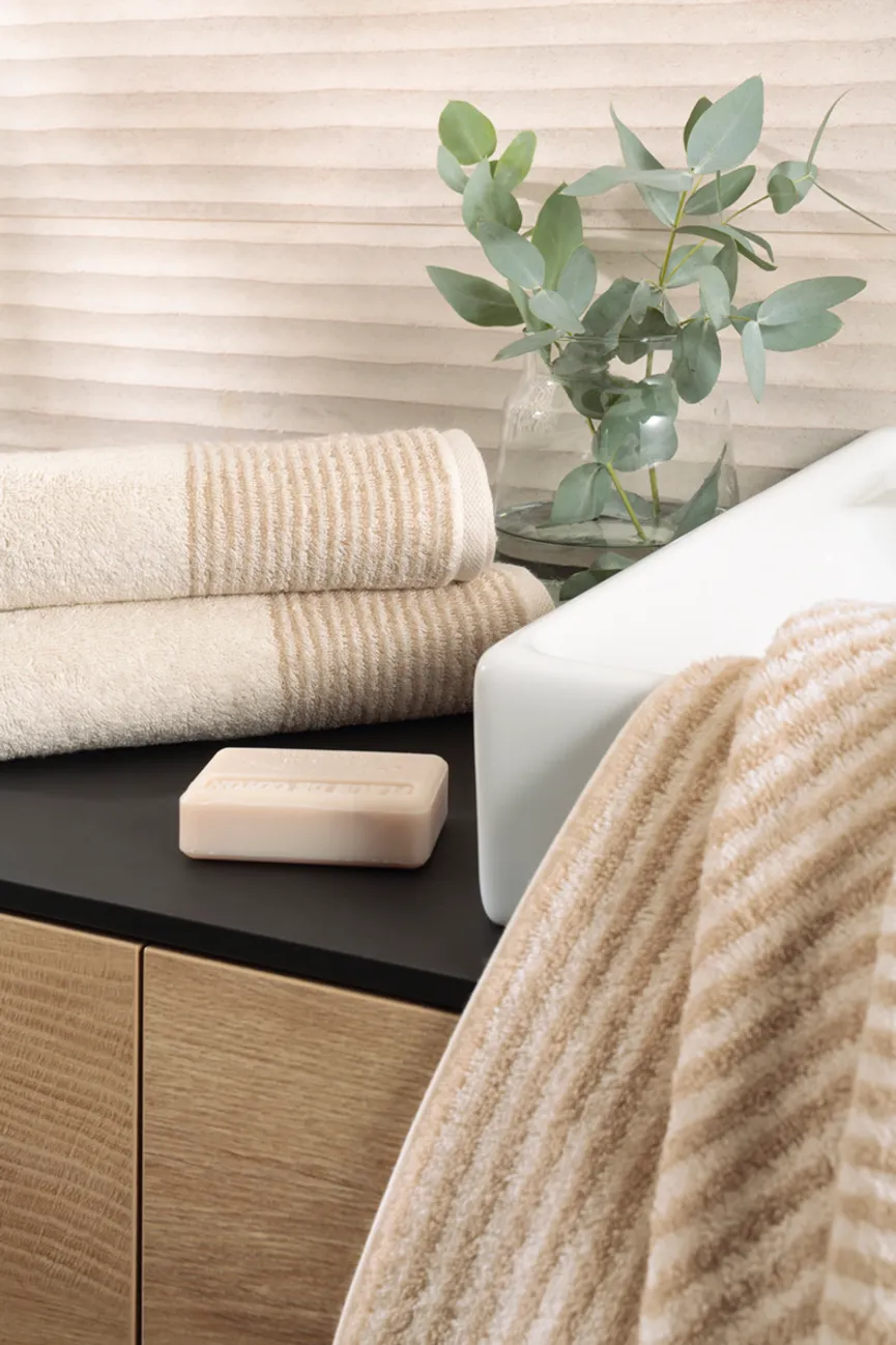 Duschtuch Two-Tone Stripe milieu