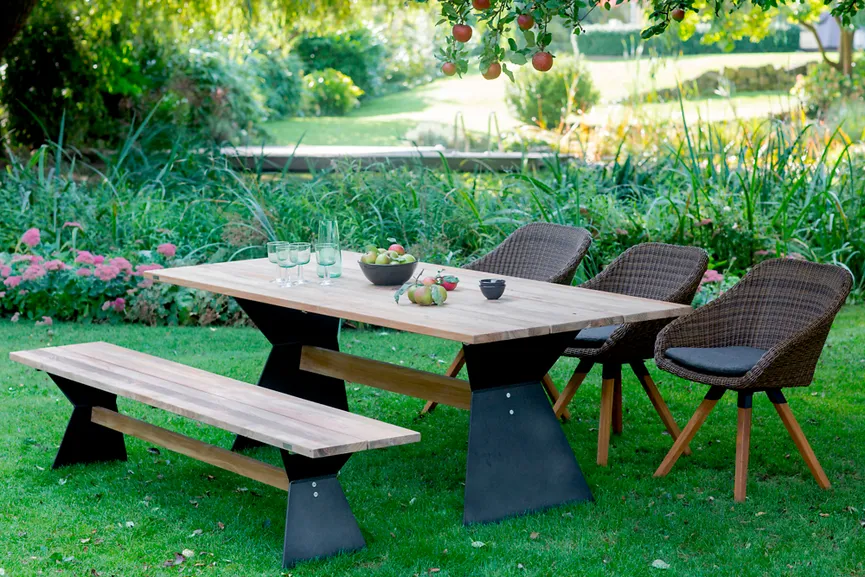 **Bank Teak massiv recycled milieu