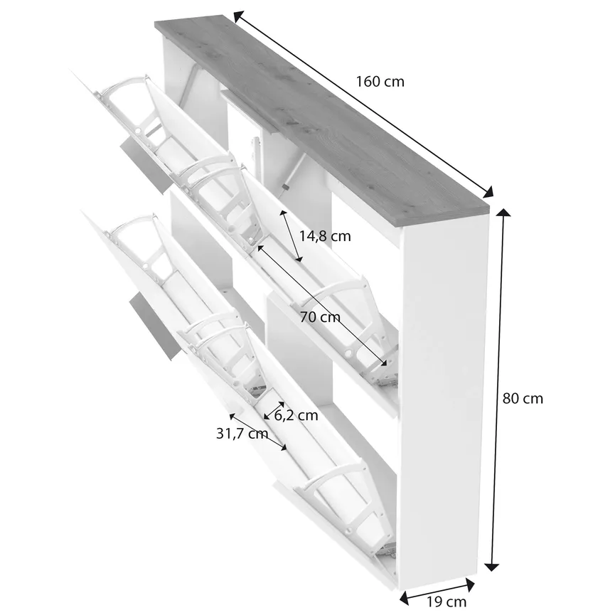 Schuhschrank 2K detail