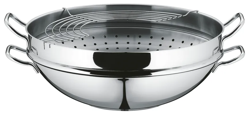 Wok-Set "Macao" 4-tlg. silber detail