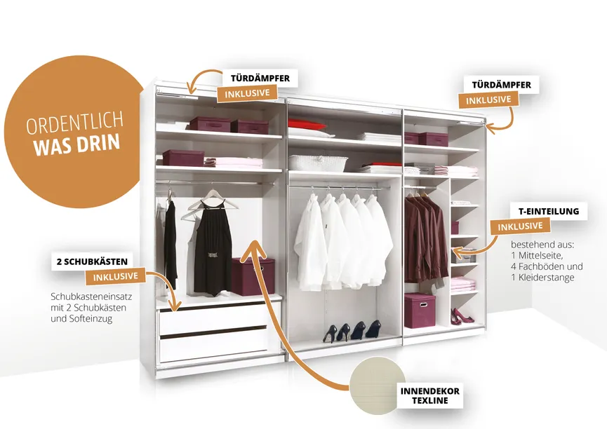 Schwebetürenschrank 3-trg. detail