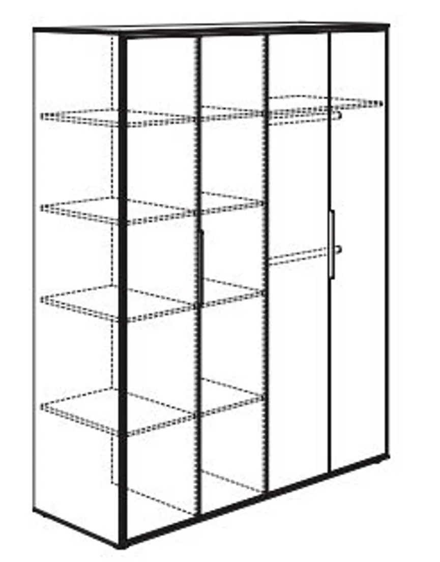 Kleiderschrank 4-trg. detail