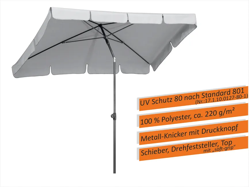 Rechteckschirm 265x150 detail